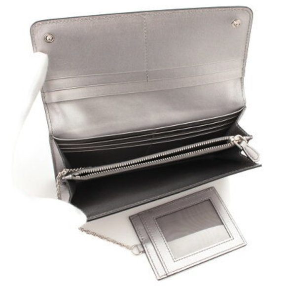 Prada Saffiano Shine Long Wallet Silver - Picture 5 of 8